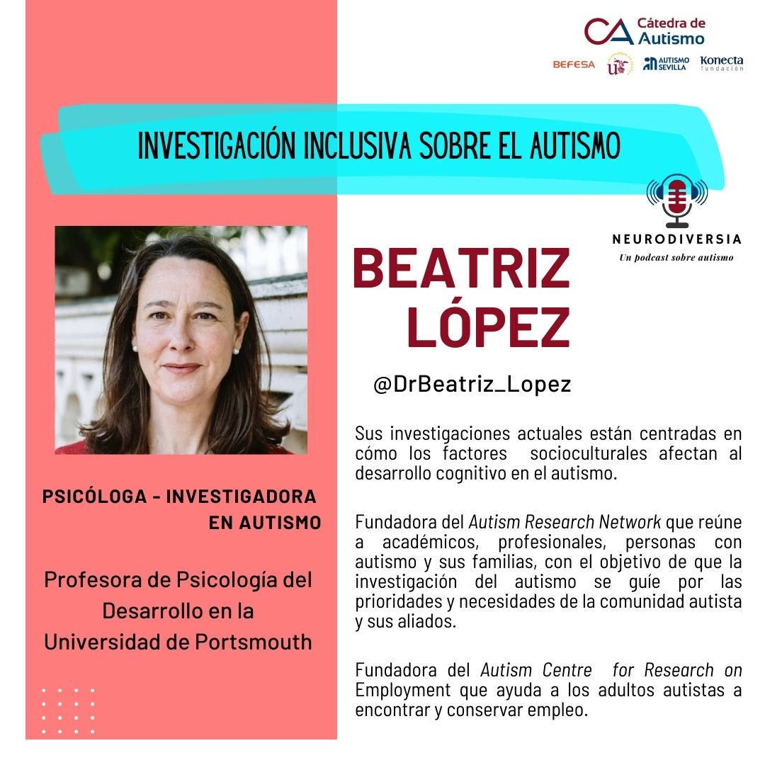 Beatriz López, investigadora en la Universidad de Portsmouth, hablará sobre la investigación inclusiva en el autismo