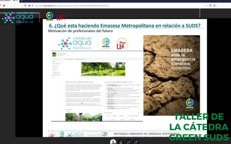 TALLER SOBRE SISTEMAS URBANOS DE DRENAJE SOSTENIBLE. COMPLEMENTOS EN EL DISEÑO PARA AYUDAR A GESTIONAR EL CAMBIO CLIMÁTICO