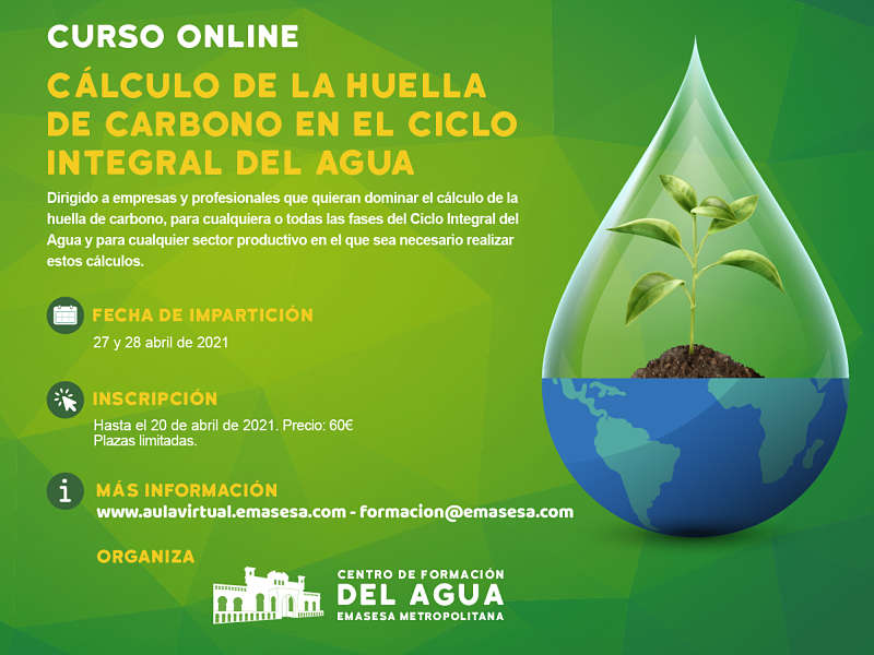 EMASESA abre el plazo de inscripción para el curso online «Cálculo de la Huella de Carbono en el Ciclo Integral del Agua»