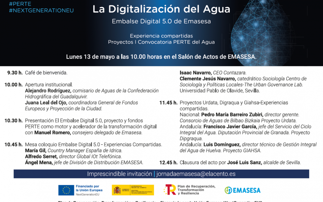 SESIÓN FORMATIVA EN DIRECTO GRATUITA: LA DIGITALIZACIÓN DEL AGUA. EMBALSE DIGITAL 5.0 EMASESA